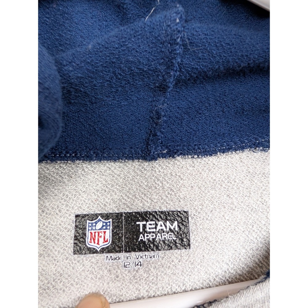 NFL Team Apparel Seattle Seahawks Kids 12/14 Hoodie Gray Navy Blue LOVE Glitter - Picture 6 of 9